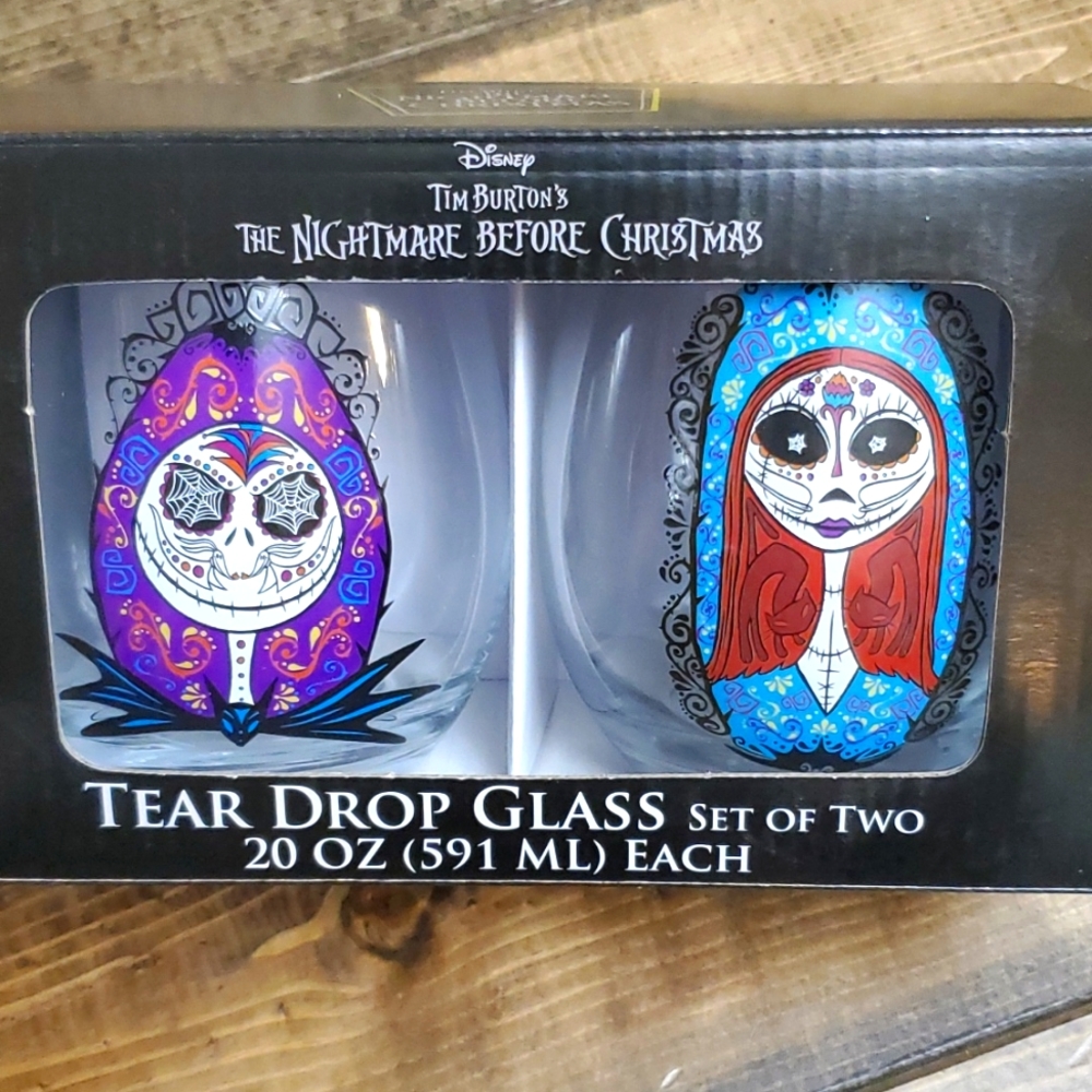 Disney Nightmare Before Christmas Wine Glasses NIB